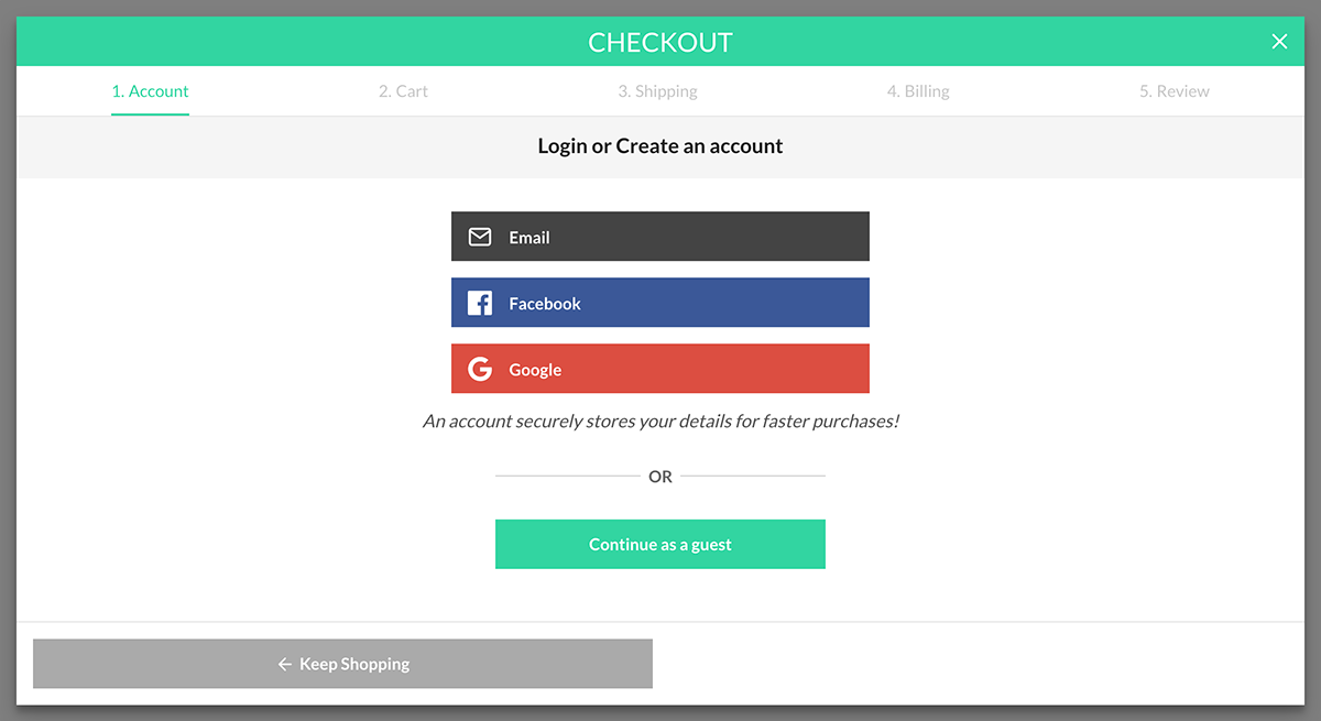 UI - Checkout - Account 1